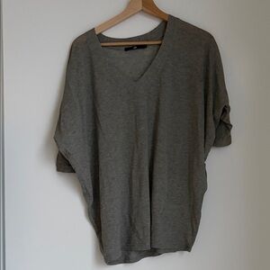 Casual Gray V-Neck Women's Tee